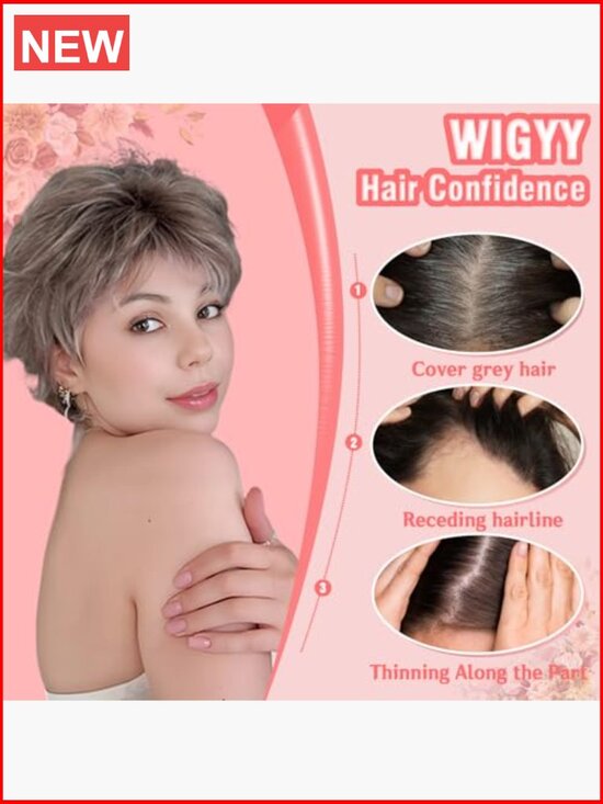 Short Curly Pixie Cut Synthetic Wig with Bangs Glueless Lightweight Heat main image 6